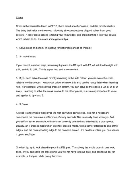 Image result for CFOP Method Paper Sheet