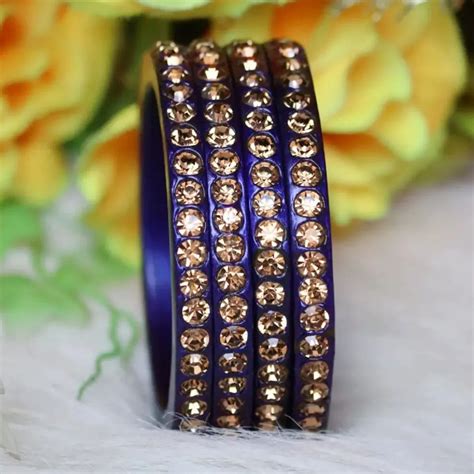 Lac Bangles with Beautiful Artificial Dimonds (Pack of 4) – Taj Bridal ...