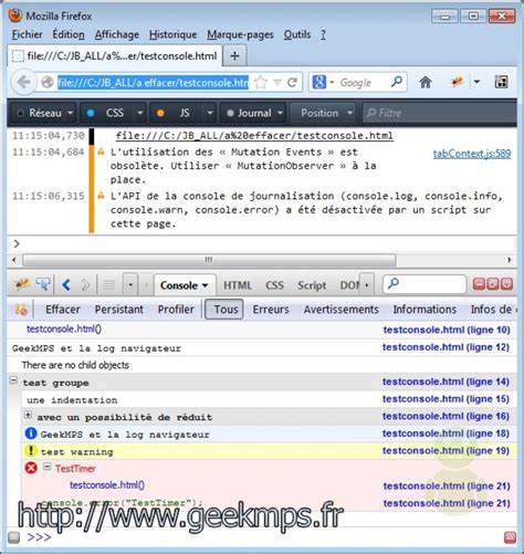 JavaScript Console 的图像结果
