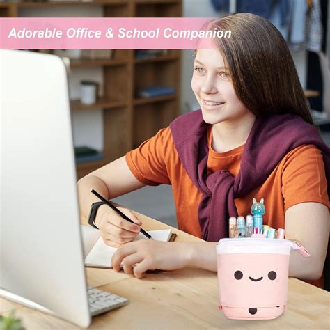 SEUPROPRA Pencil Case Standing Cute Telescopic Pop-Up Boba India | Ubuy