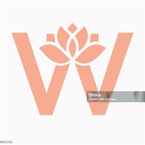 Letter W Flower Concept For Botanic Symbol Beauty Sign Stock Illustration - Download Image Now ...