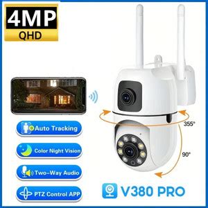 OSHSIZ PTZ Dual Lens WiFi Outdoor Camera 4MP HD Smart Night Vision ...
