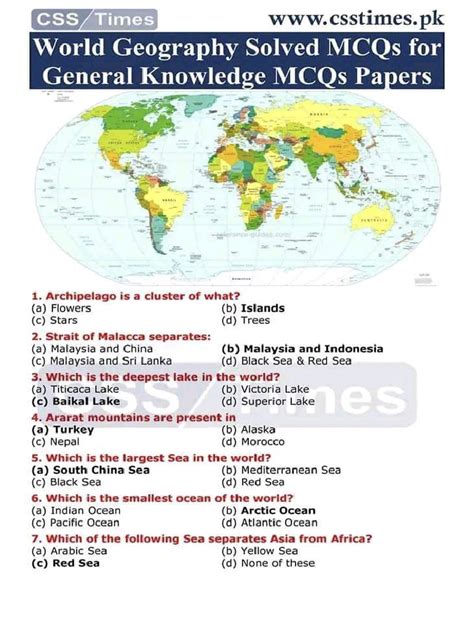 Image result for Geography MCQ Test