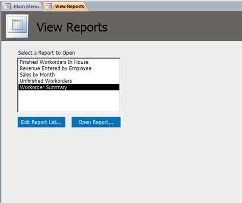 Image result for Access Work Order Database