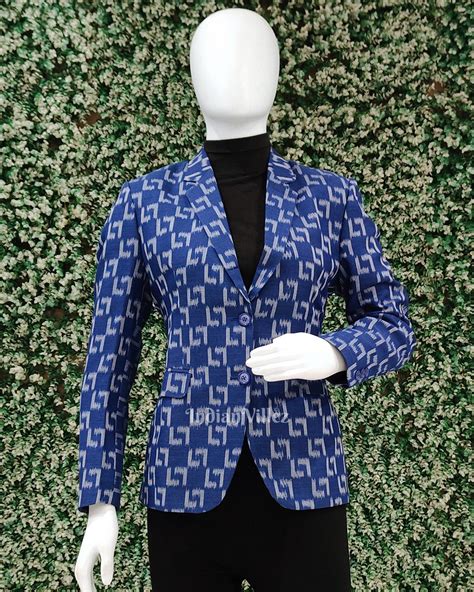 Blue Odisha Ikat Women's Designer Blazer – IndianVillèz