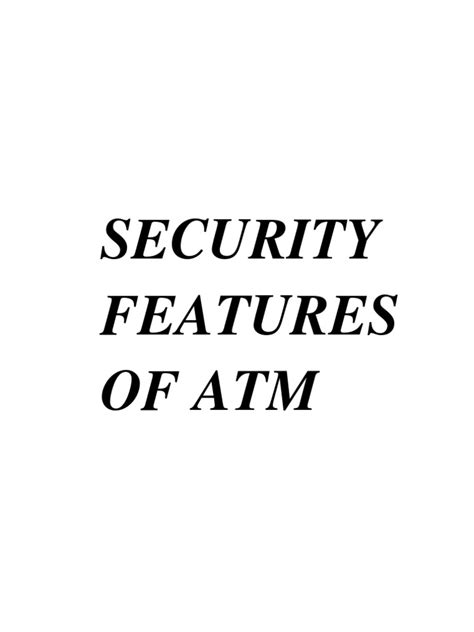 Security Features of Atm | PDF