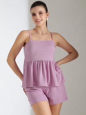 Buy KOTTY Women Purple Solid Co-Ord Online