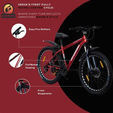Goal METALLIC RED NICKLE COATED GEAR CYCLE | FIRST IN INDIA|DUAL DISK ...