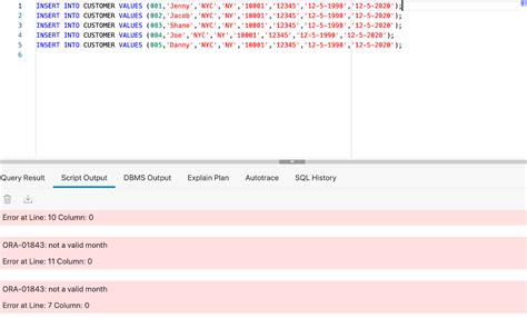 Image result for Oracle SQL Error Syntax