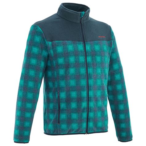 Buy Fleeces Online in India |Forclaz 200 Men Hiking Fleece Blue Check