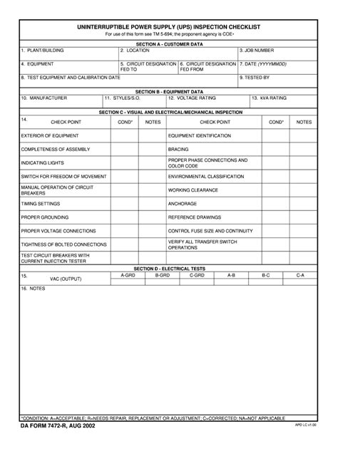 2002-2026 Form DA 7472-R - Blank Fillable Template | Fill Out, Print ...