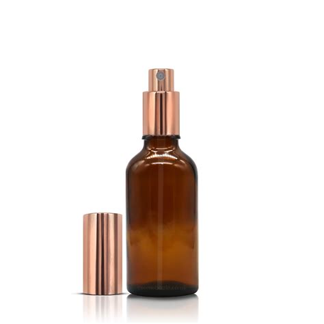 50ml Amber Glass Spray Bottle + Rose Gold Mist Sprayer Buy Now