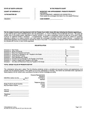 IN THE PROBATE COURT COUNTY OF GREENVILLE - Greenvillecounty - Fill and ...