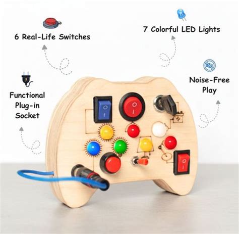 Clapstore Toys Montessori Tinker Pad Busy Board With Led Light & Switch ...