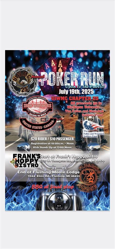 Union Ironworkers M/C Chapter 25 Annual Poker Run , Frank’s Hoppy ...