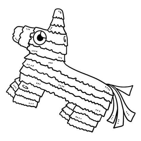 Cinco de mayo burro pinata isolated coloring page | Premium Vector