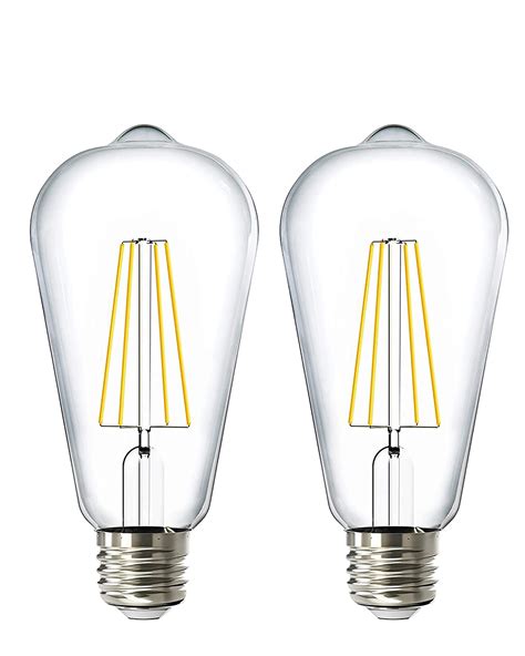 ST64 Pear Shape Filament LED Bulb, 4 Watt, Industrial Decorative Vinta ...