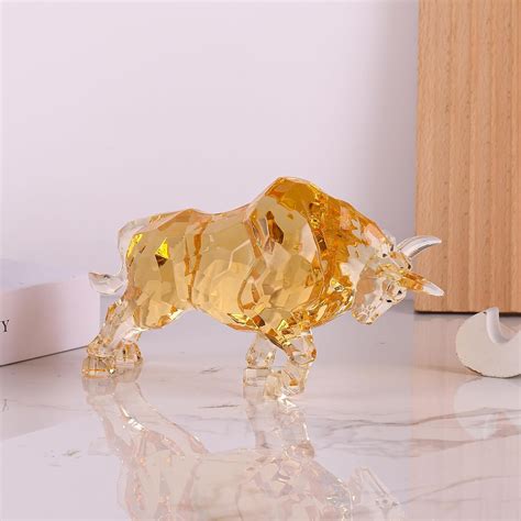 VylbCove Acrylic Bull Statue Feng Shui Wall Street Bull India | Ubuy