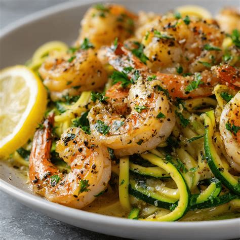 Easy Lemon Garlic Butter Shrimp with Zoodles Recipe