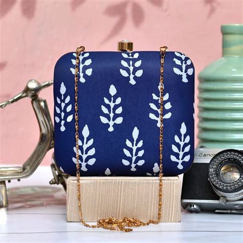 Royal Blue Printed Clutch – Artklim
