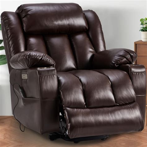 Power Lift Recliner Leather Chair Sofa with Massage & Heat, Lazy Boy ...