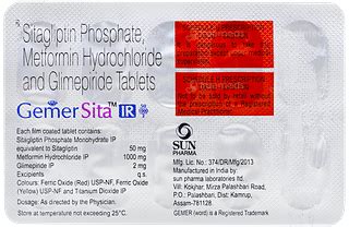 Gemer Sita Ir 50/1000/2 Tablet: Uses, Side Effects, Price & Substitutes