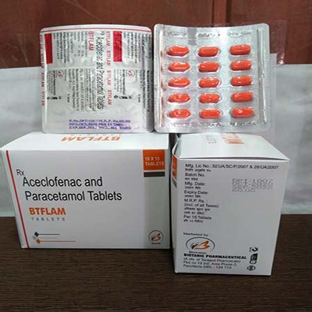 Btflam - Aceclofenac & Paracetamol Tablets - Biotanic Pharmaceuticals