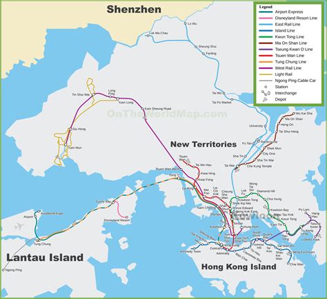 Hong Kong MTR map - Ontheworldmap.com