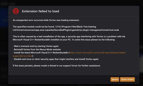 Image result for Vortex Mod Manager Error