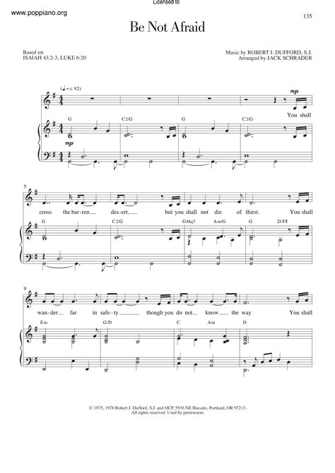 Hymn-Be Not Afraid Sheet Music pdf, - Free Score Download ★