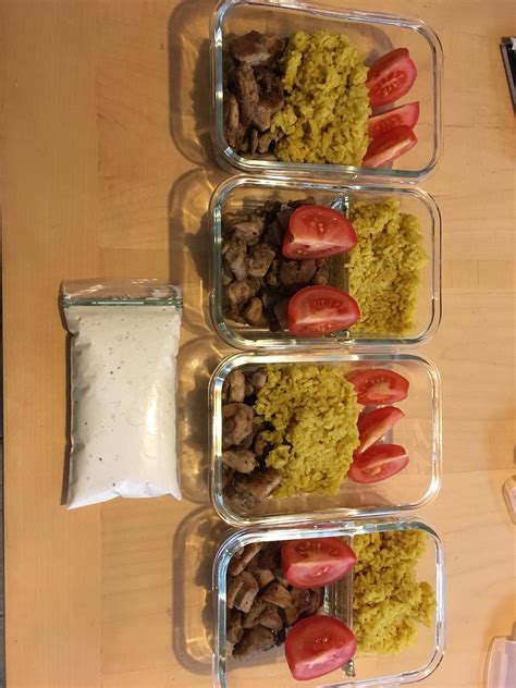Halal guys meal prep with da secret sauce : r/MealPrepSunday