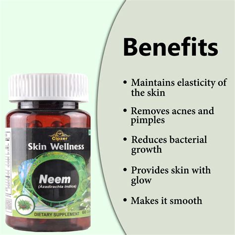 Buy CIPZER NEEM CAPSULE|MAINTAINS MOISTURE OF THE SKIN|REMOVES ACNES ...