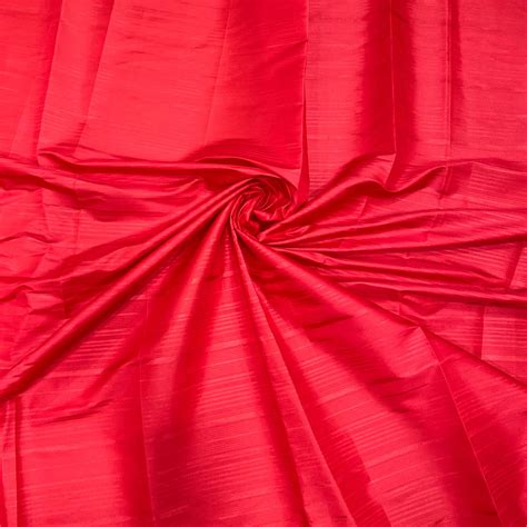 Buy Premium Raw Silk Tomato Red Fabric| The Feel Good Studio