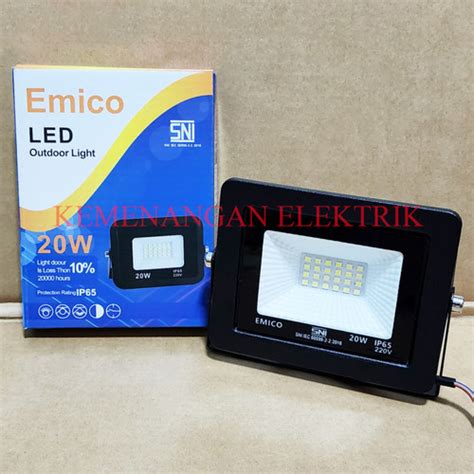 Jual EMICO LAMPU SOROT LED 20W LED FLOOD LIGHT 20 WATT LED TEMBAK ...