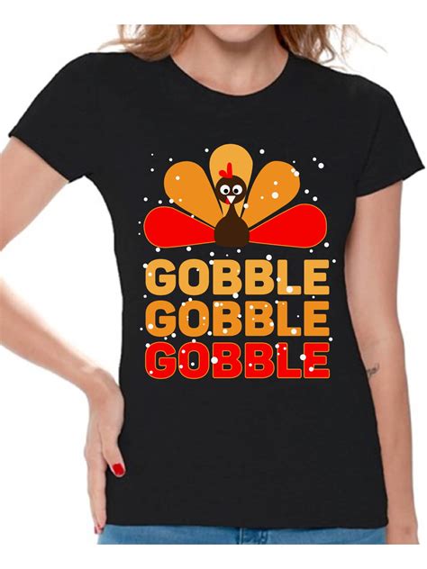 Awkward Styles Happy Thanksgiving Day T-Shirt Gobble Turkey T Shirts ...