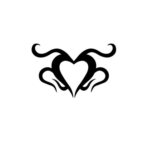 Love Symbol Logo. Tribal Tattoo Design. Stencil Vector Illustration ...