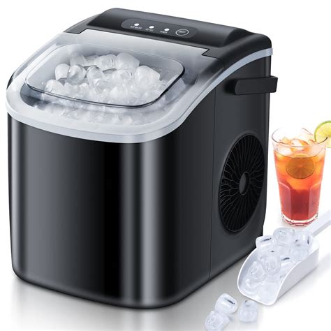 Countertop Ice Maker, Ice Maker Machine 6 Mins 9 Bullet Ice, 26.5lbs ...