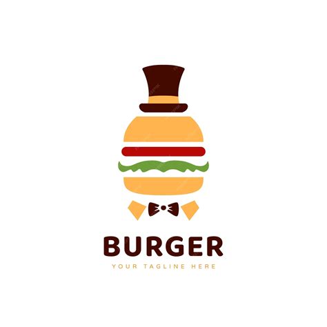 Mr mayor burger logo burger food logo met burgemeester hoed en ...
