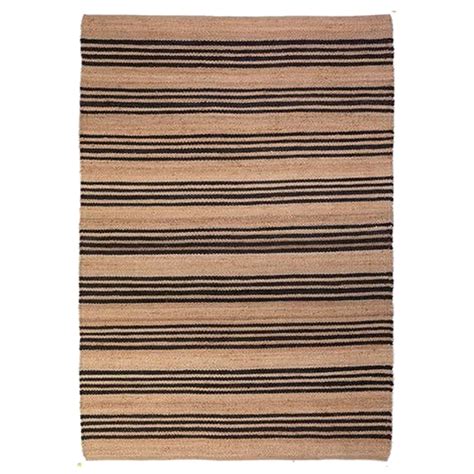 Hemp HandWoven Rug _ Stripe: Carbon – The Living Influence