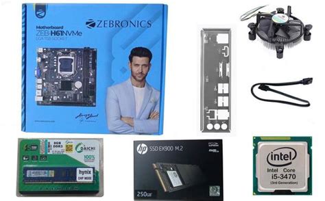 ZEBRONICS H61NVMe+250GB M.2 SSD + 8GB DDR3 RAM with CORE i5 3RD GEN CPU ...