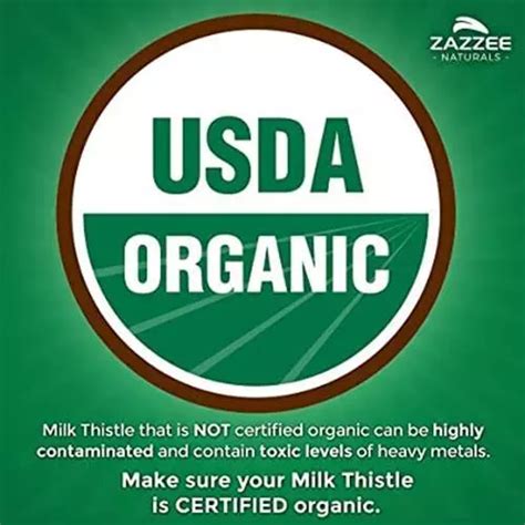 Zazzee naturals USDA Organic Milk Thistle 7500 mg Strength 120 India | Ubuy