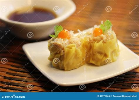 Chinese Steamed Pork and Glass Noodles Dumplings, Dim Sum Stock Image ...