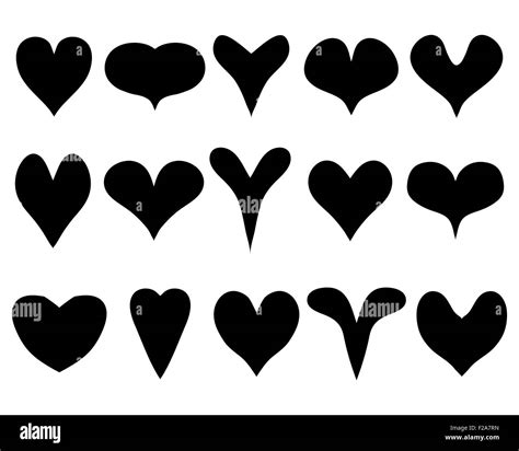 Black silhouettes of heart on the white background Stock Photo - Alamy