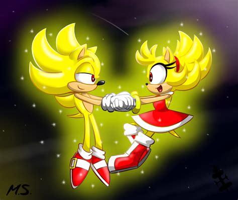 Super Sonic x Super Amy by MagzieArt on DeviantArt