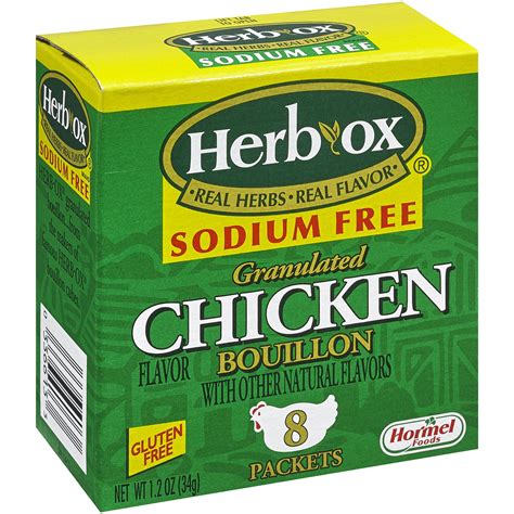 Herb-Ox Low Sodium Chicken Bouillon, Gluten Free, Case of 12 - 8 Count ...