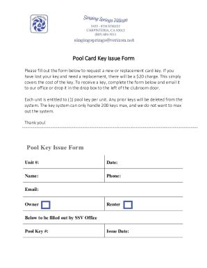 Fillable Online Pool Card Key Issue Form 9.22.docx Fax Email Print ...