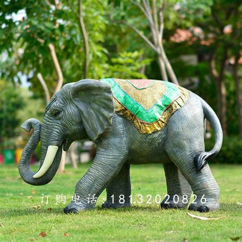彩绘象，玻璃钢大象雕塑 - 河北卓景雕塑公司