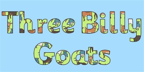 Precursive The Three Billy Goats Gruff Display Lettering