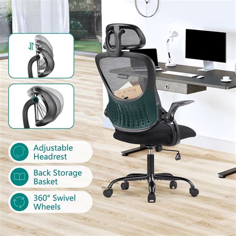 SMUG Ergonomic Mesh Office Chair with Adjustable Headrest India | Ubuy