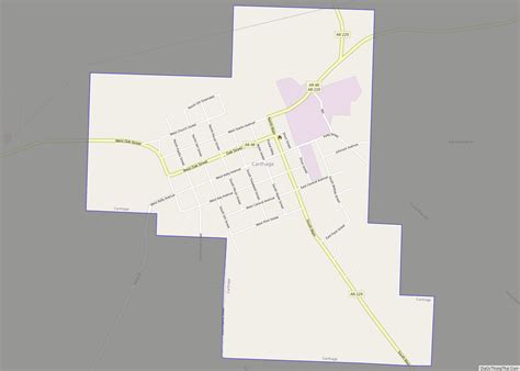 Map of Carthage city, Arkansas
